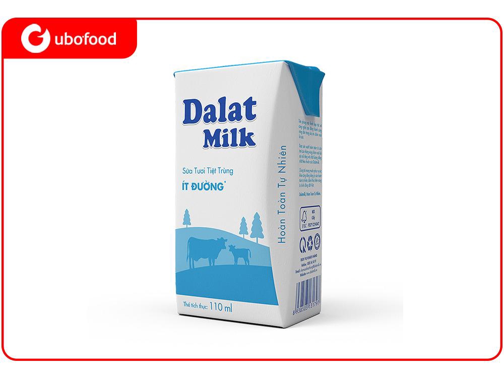 Sữa Tươi Tiệt Trùng Ít  Đường Dalatmilk  110ml