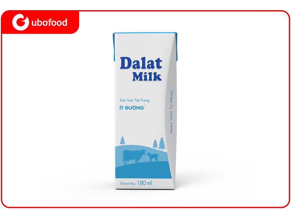 Sữa Tươi Tiệt Trùng Ít  Đường Dalatmilk  180ml